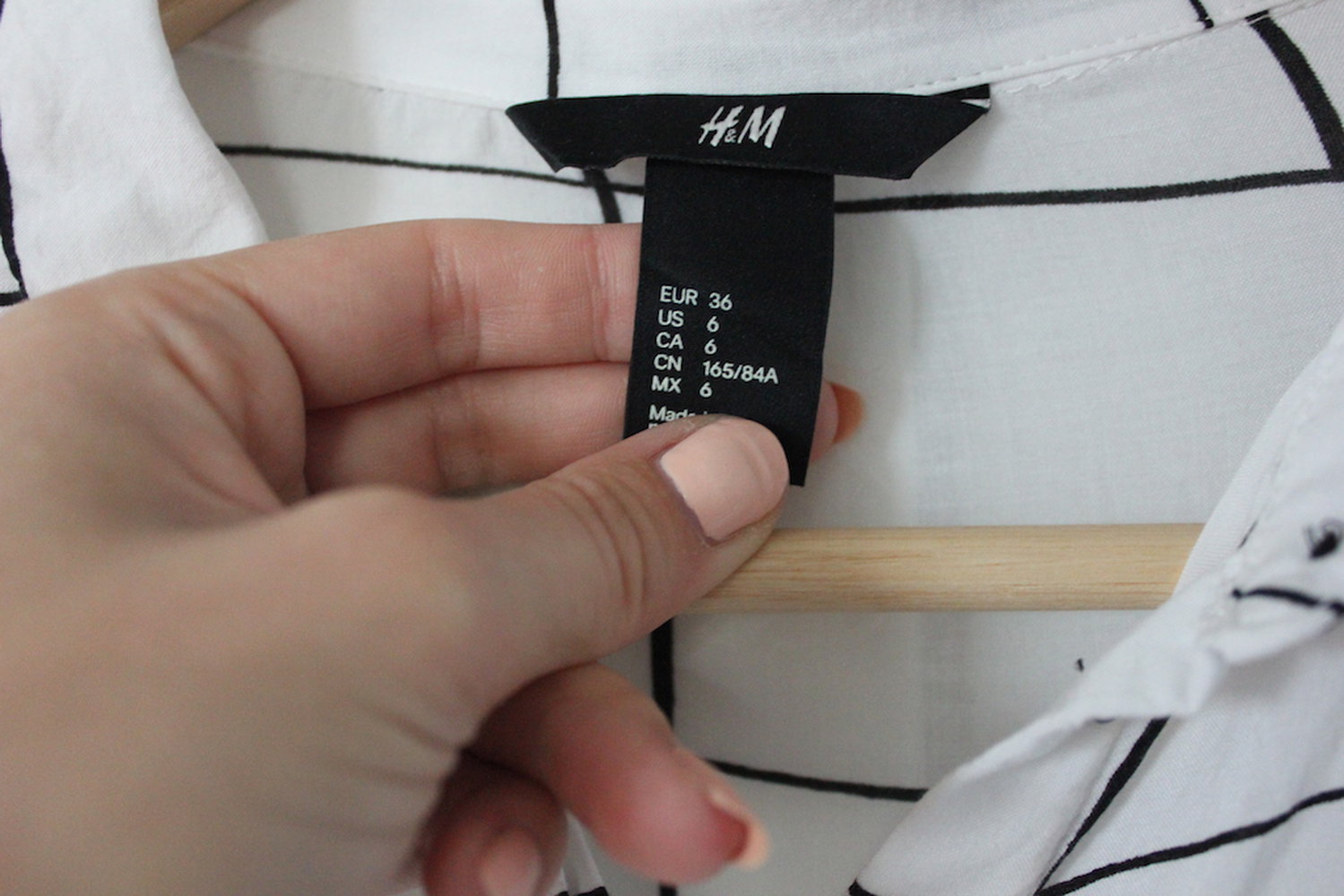 Weiß-Schwarz karierte Bluse H&M