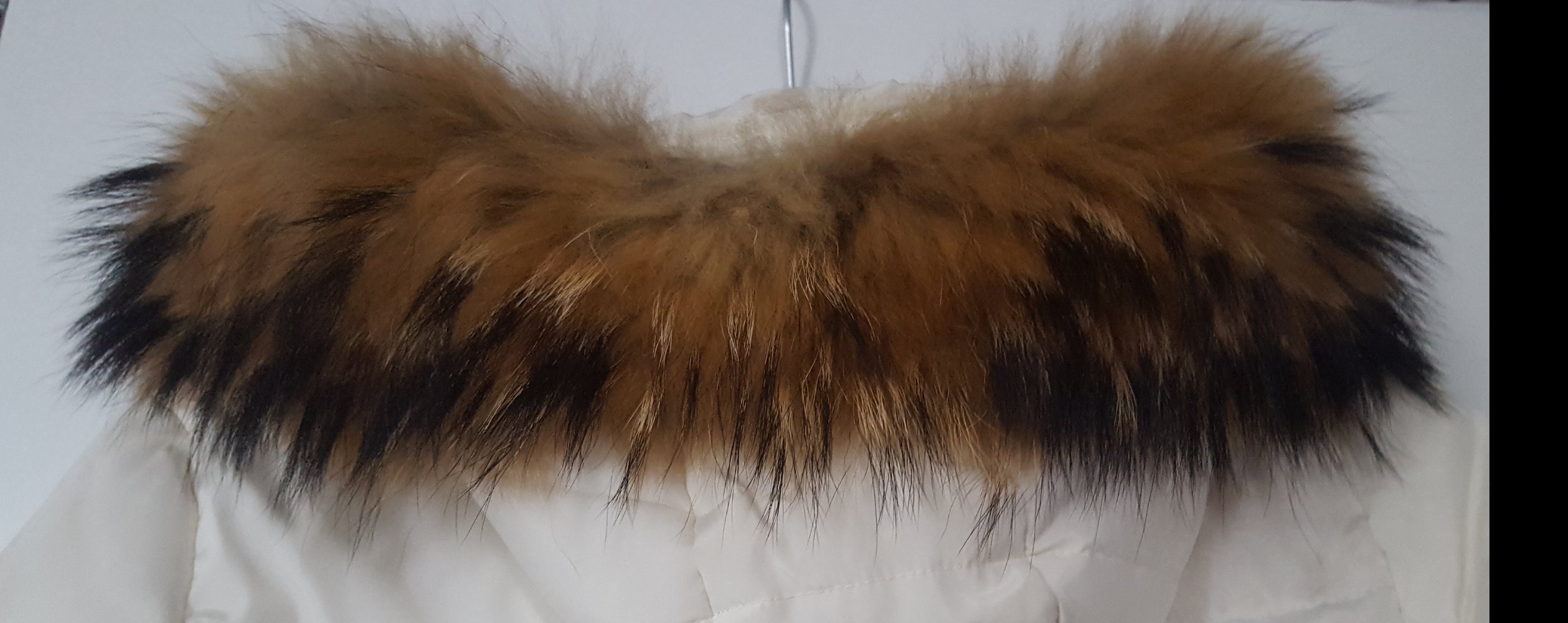 Winterjacke Echtfell Echtpelz beige weiß 34 36