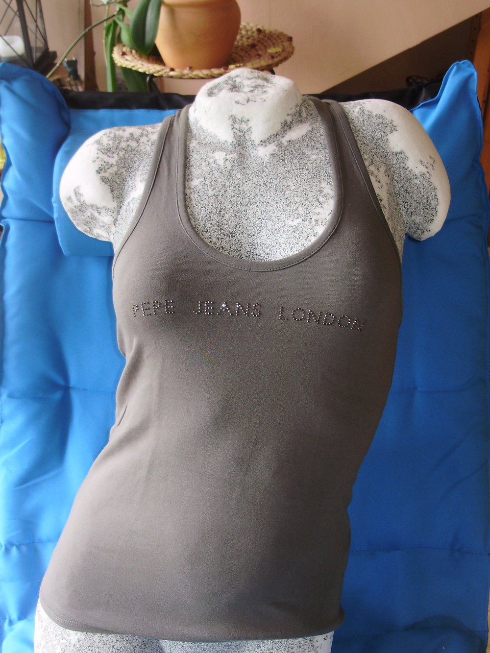 pepe Jeans Top khaki Glitzerlabel XS S wie neu!