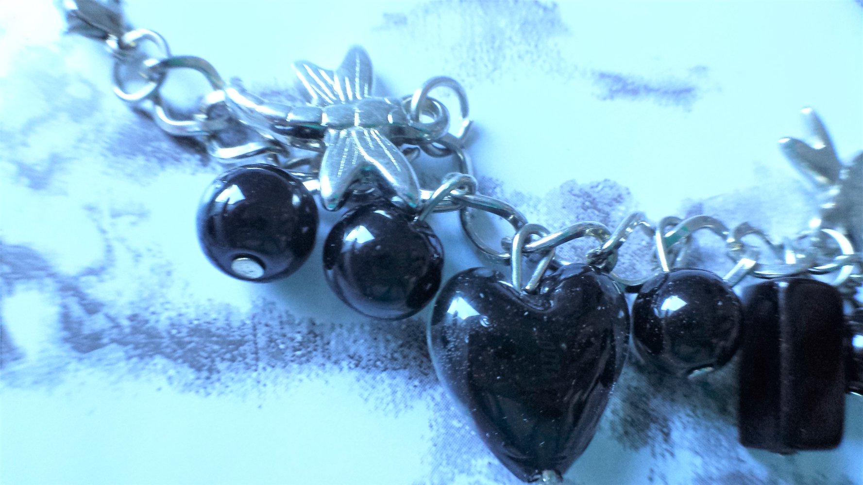 Venedig - Schwarzes Muranoglas Bettelarmband