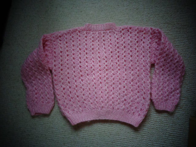 Jacke, Strickjacke, rosa, ca. Gr. 104 /Handarbeit
