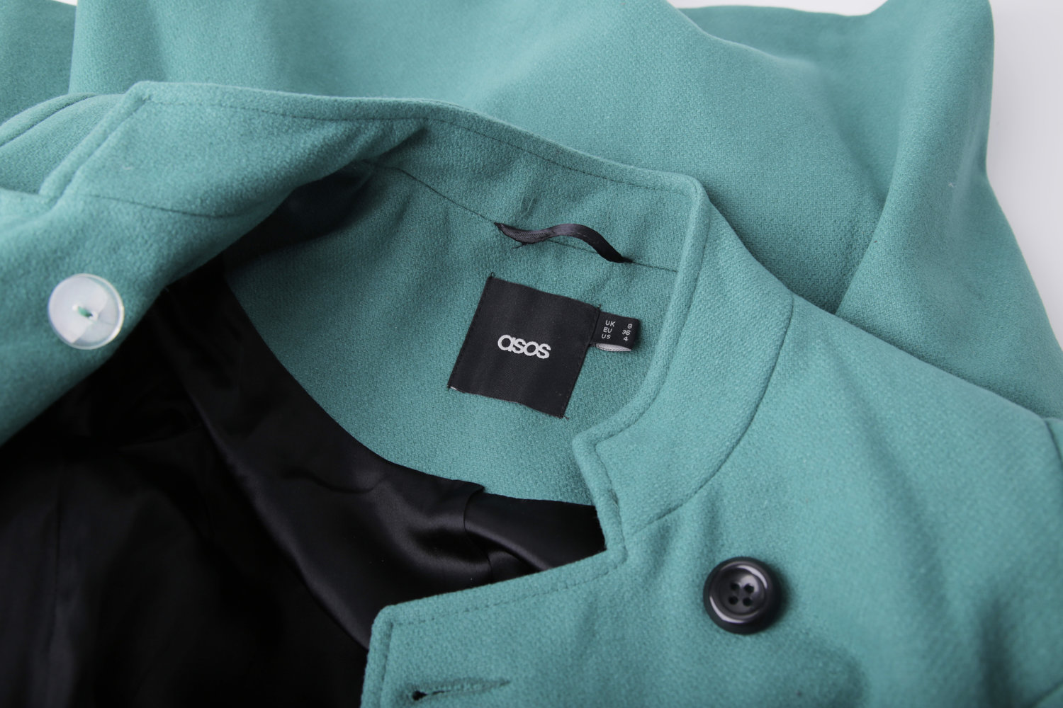 Schicker Wollmantel in Türkis von ASOS