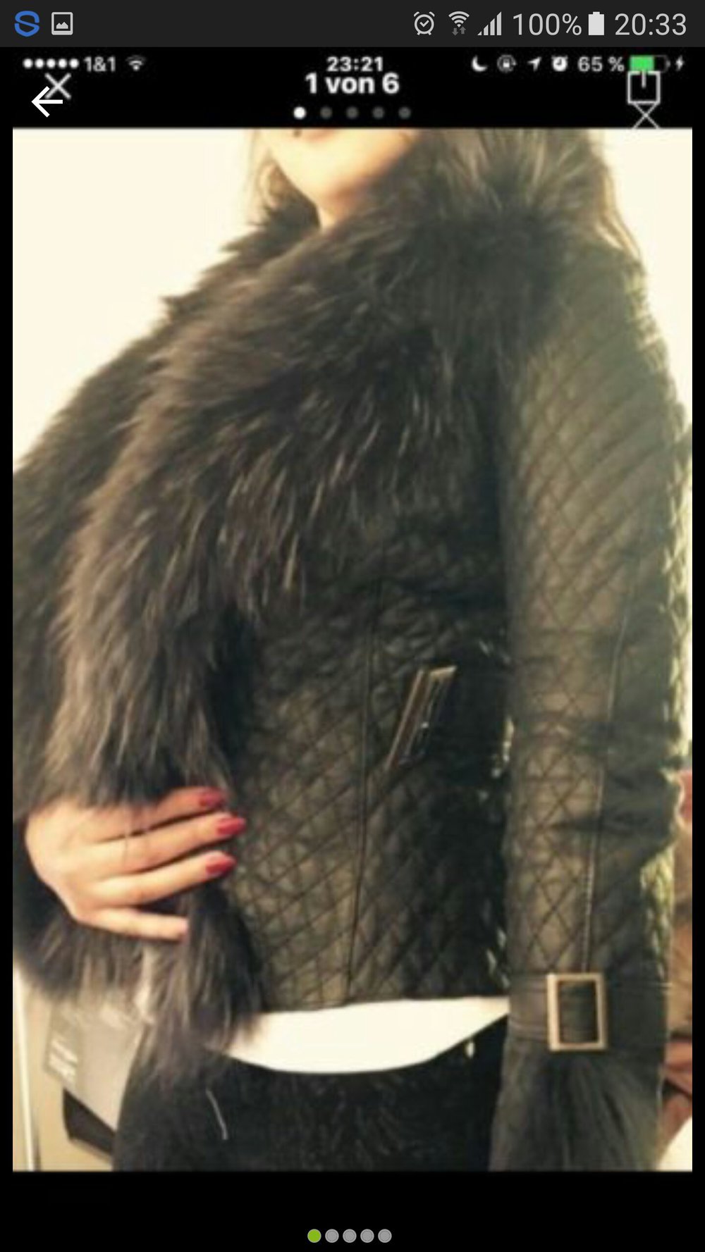 Lederjacke pelzjacke neu gr.36/38 