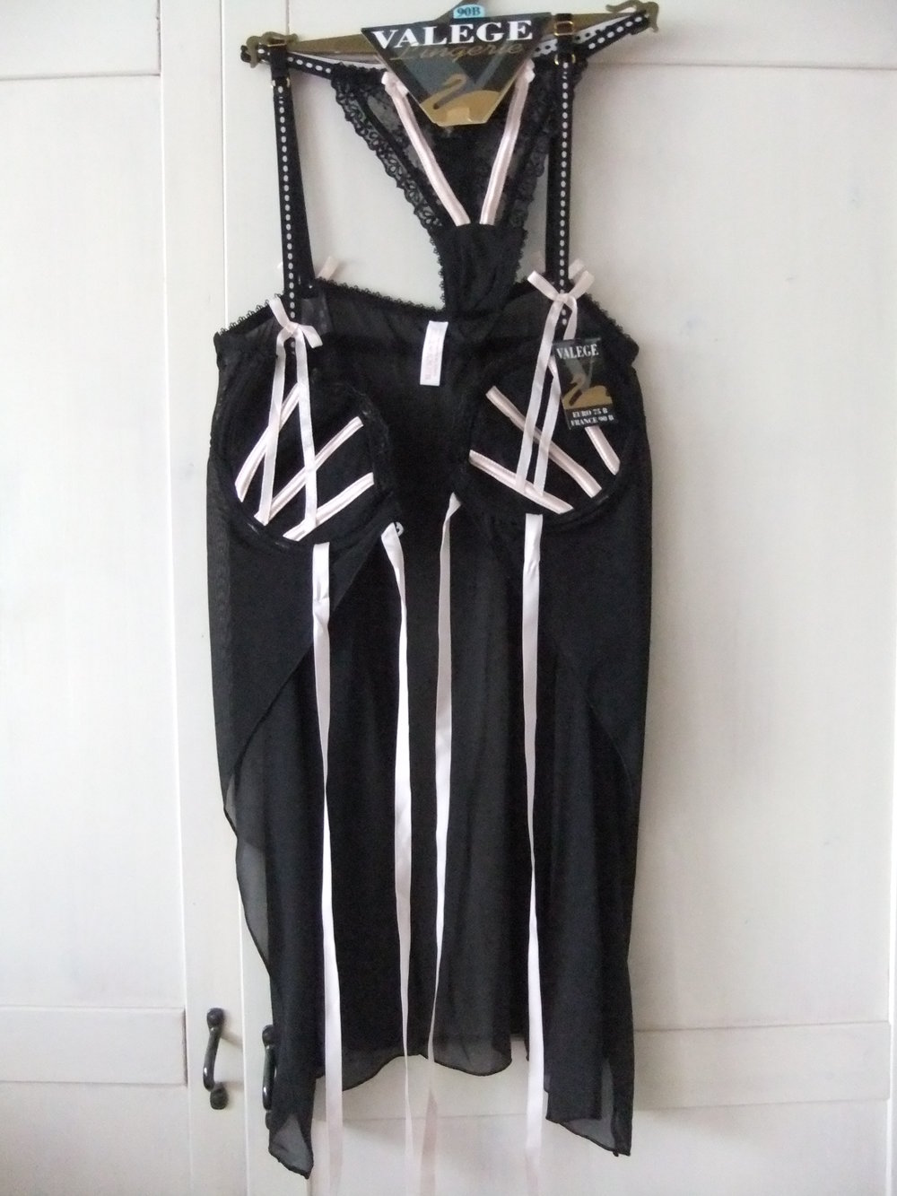 Dessous Babydoll Nachtwäsche BH String Gr. 90 B 75 B