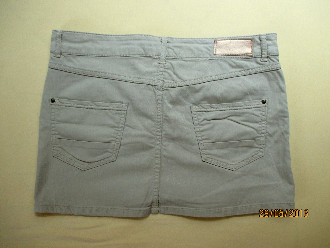 Beiger Jeans-Minirock, Gr. S