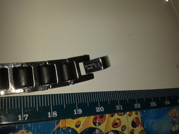 Schwarz / silbernes Armband aus rostfreiem Stahl