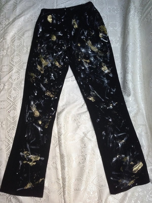Designer Unikat Stoffhose Glitter Glamour! 90er Original in XS! Anti-Cellulite =)