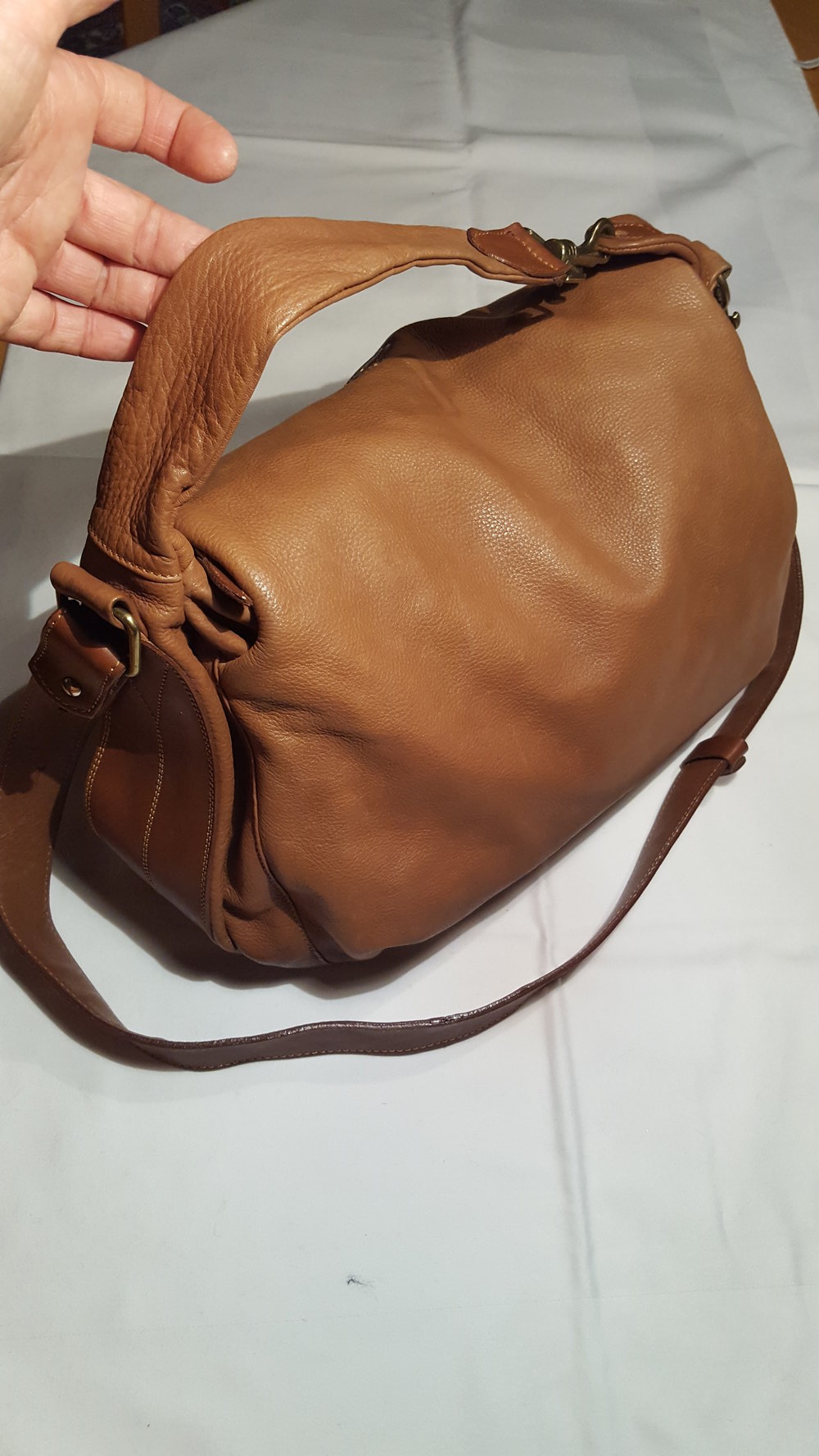 Umhängetasche, Handtasche von Bruno Rossi, echtes Leder