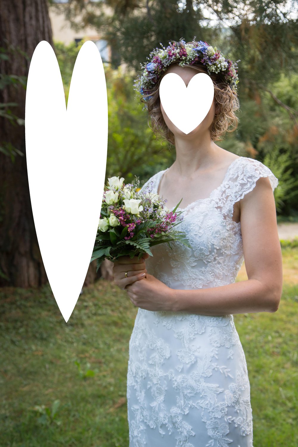 Brautkleid Sincerity 3785 Gr. 36 ivory/Spitze rückenfrei Schleppe