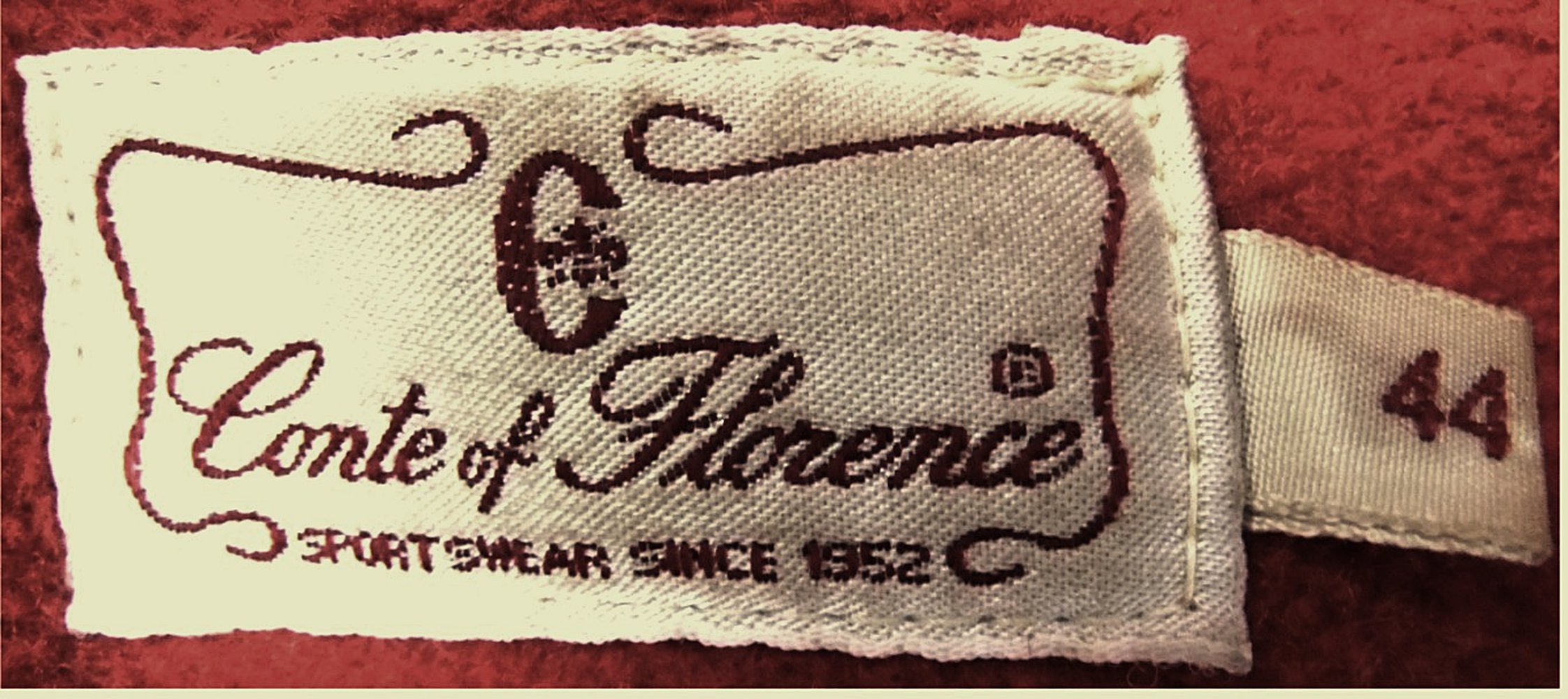 Poncho von Conte of Florence - Dunkelbräunlichrot mit Khaki-Saum - Größe 44