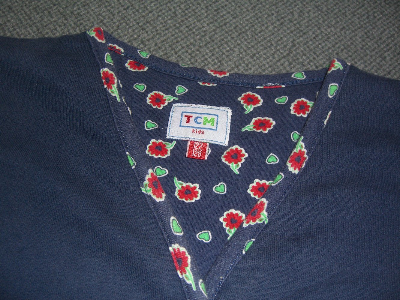 Süße Sweatjacke von TCM, dunkelblau mit Blümchen