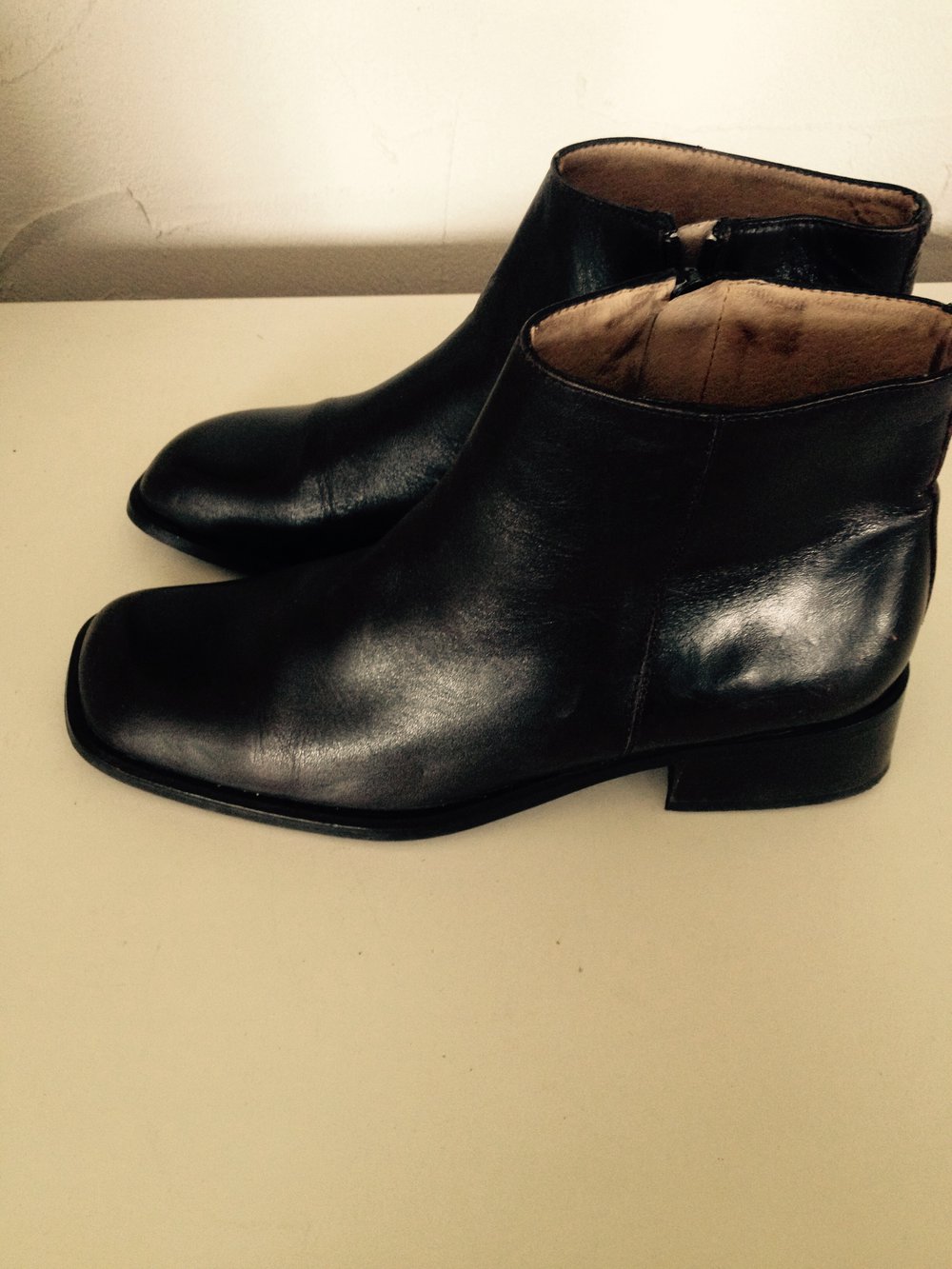 Elegante Braune Leder Stiefeletten Boots Schuhe