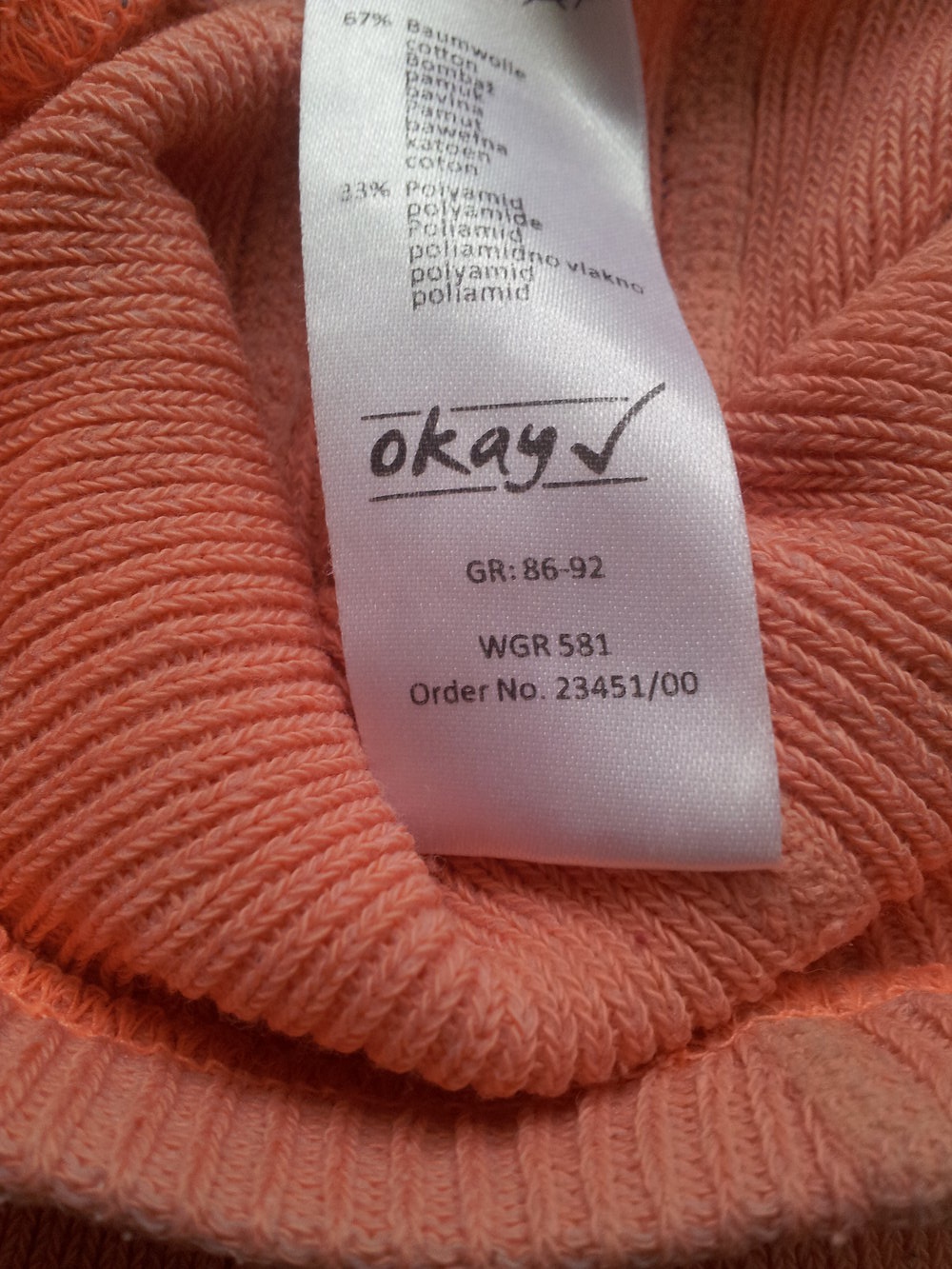  Strumpfhose lachs Gr. 86/92