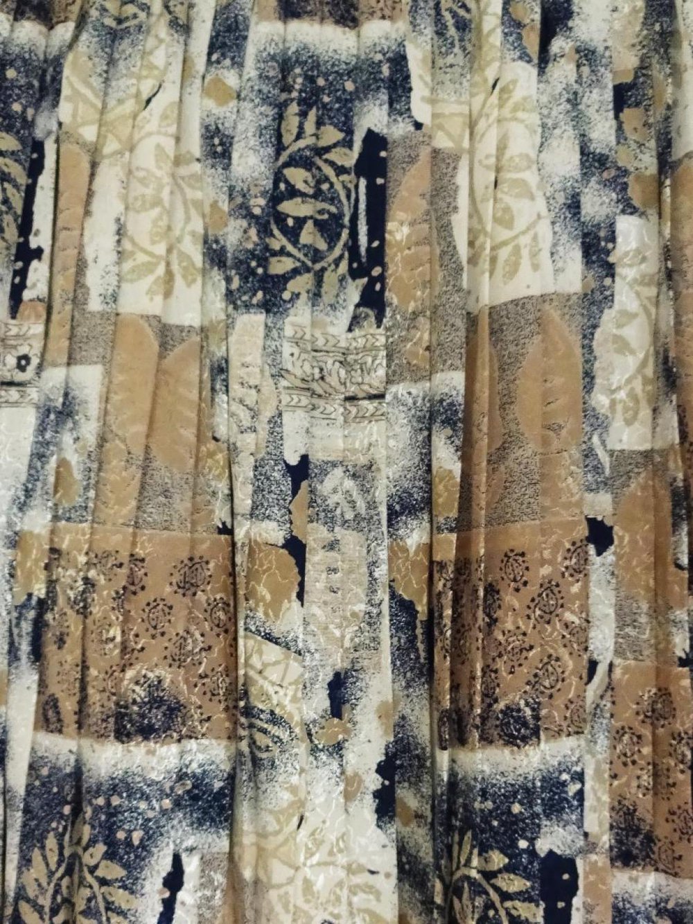 Faltenrock True Vintage Erdtöne 90er Midirock Gr. L Gr. 44