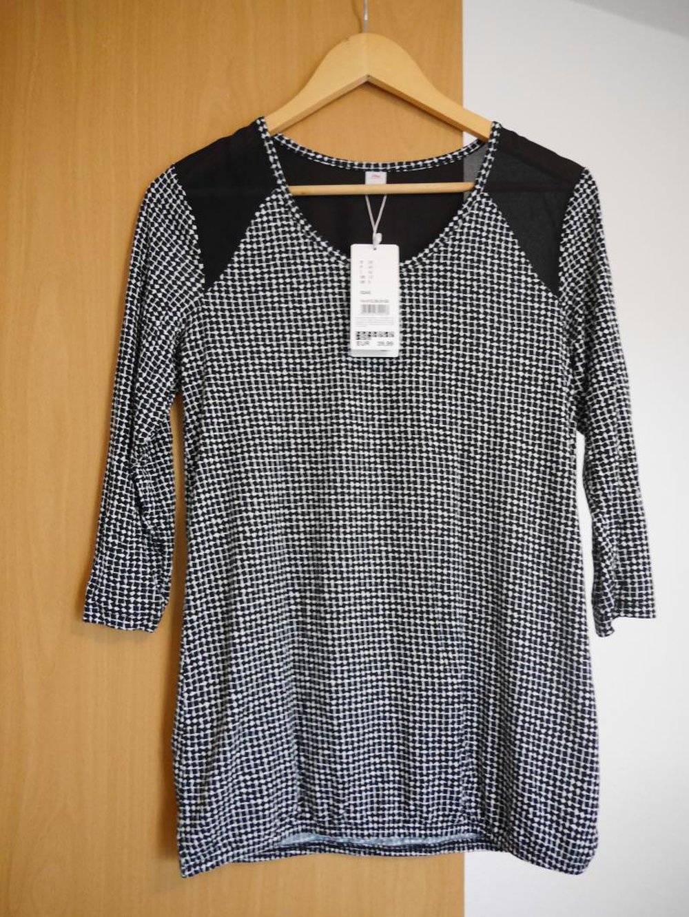 Shirt S.Oliver gemustert mit transparenten Einsätzen