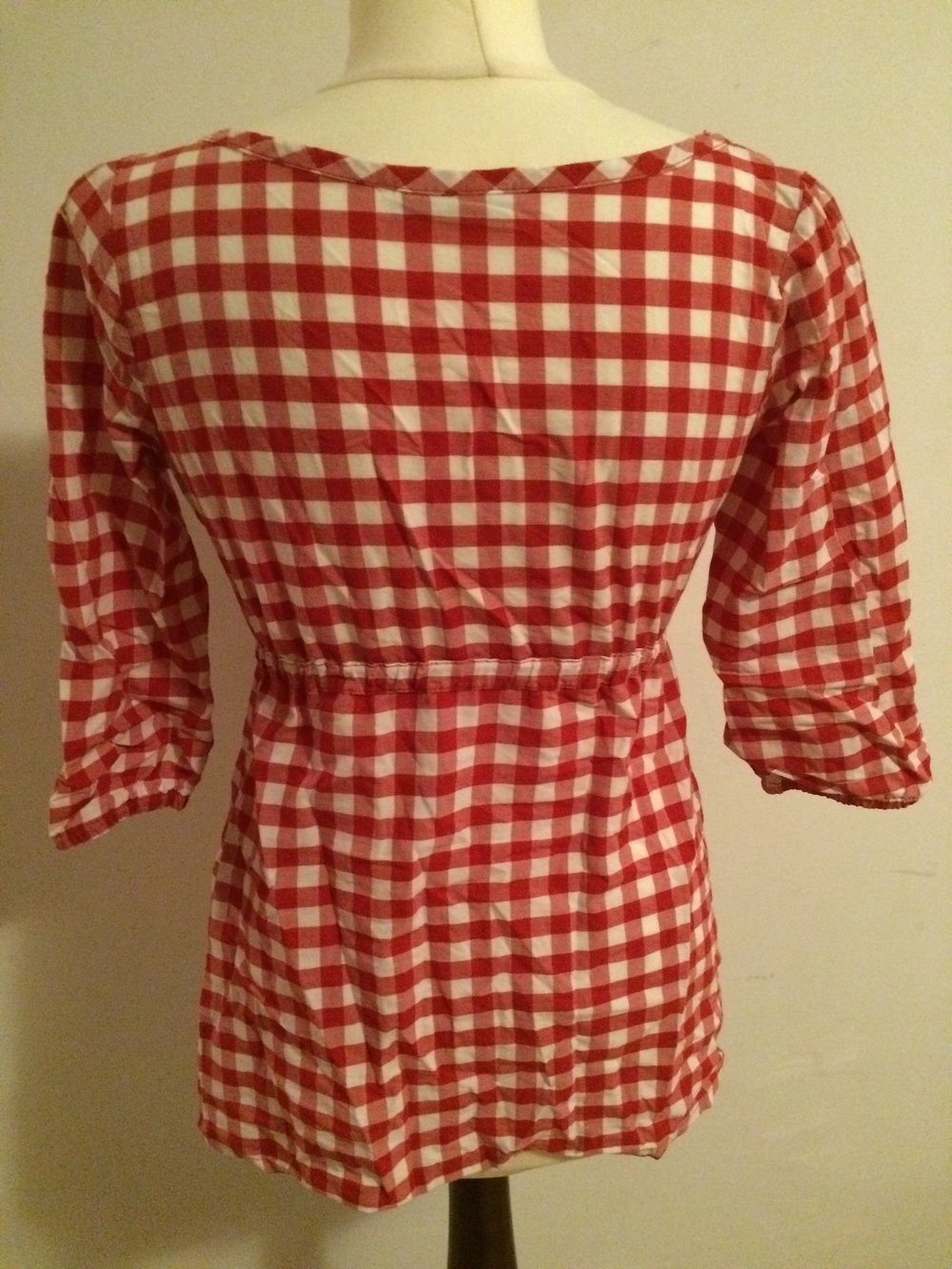 Bluse rot weiß kariert babydoll