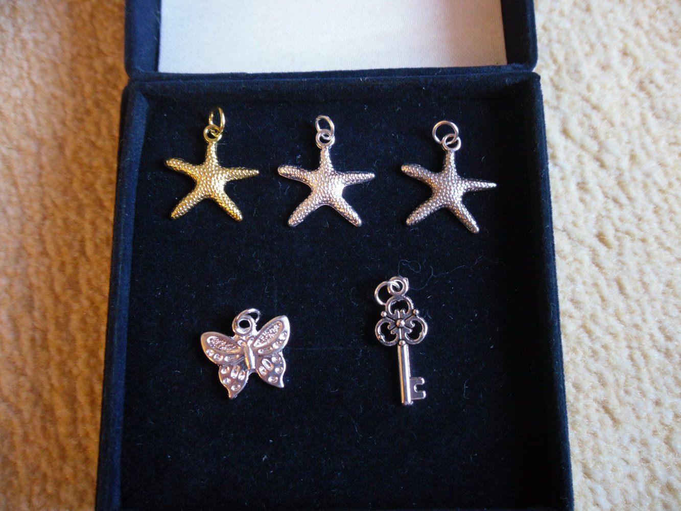 Anhänger Seestern, Schlüssel, Schmetterling 