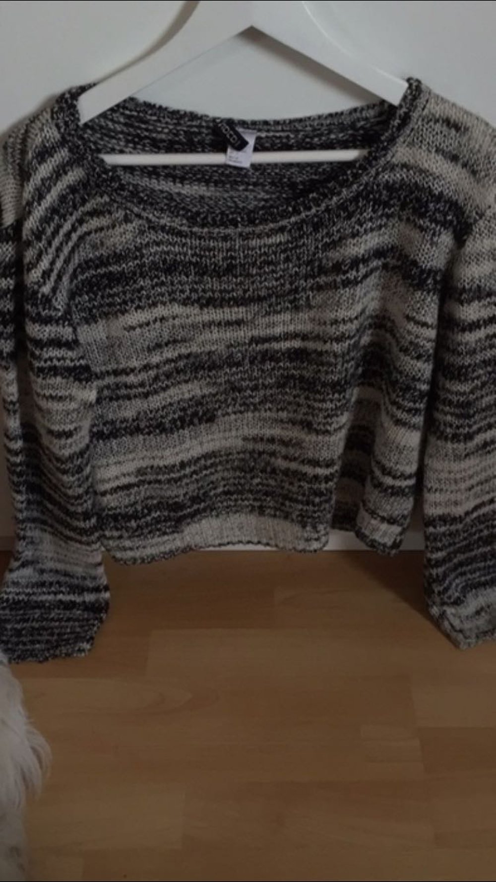 Croped Pullover schwarz weiß
