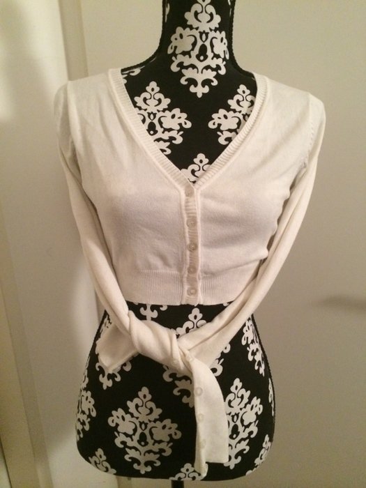 weiß-beiger Bolero Bolerojäckchen