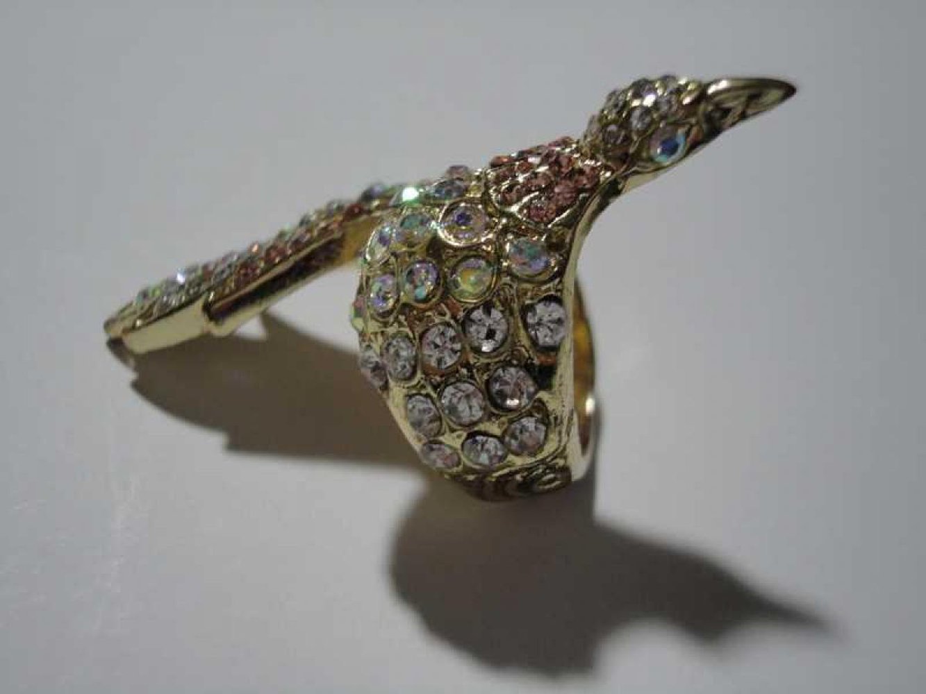 Goldener Vogelring Statement Ring