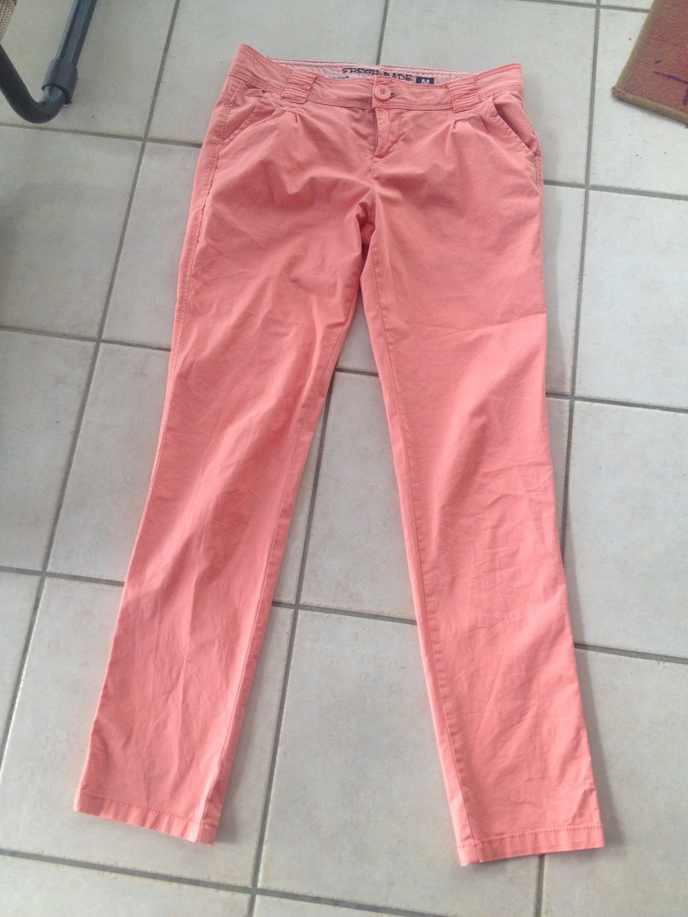 lachsfarbene Chino Hose