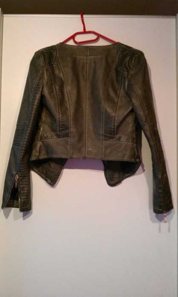 Bikerjacke Leder Iminitat S/M 36/38 grau