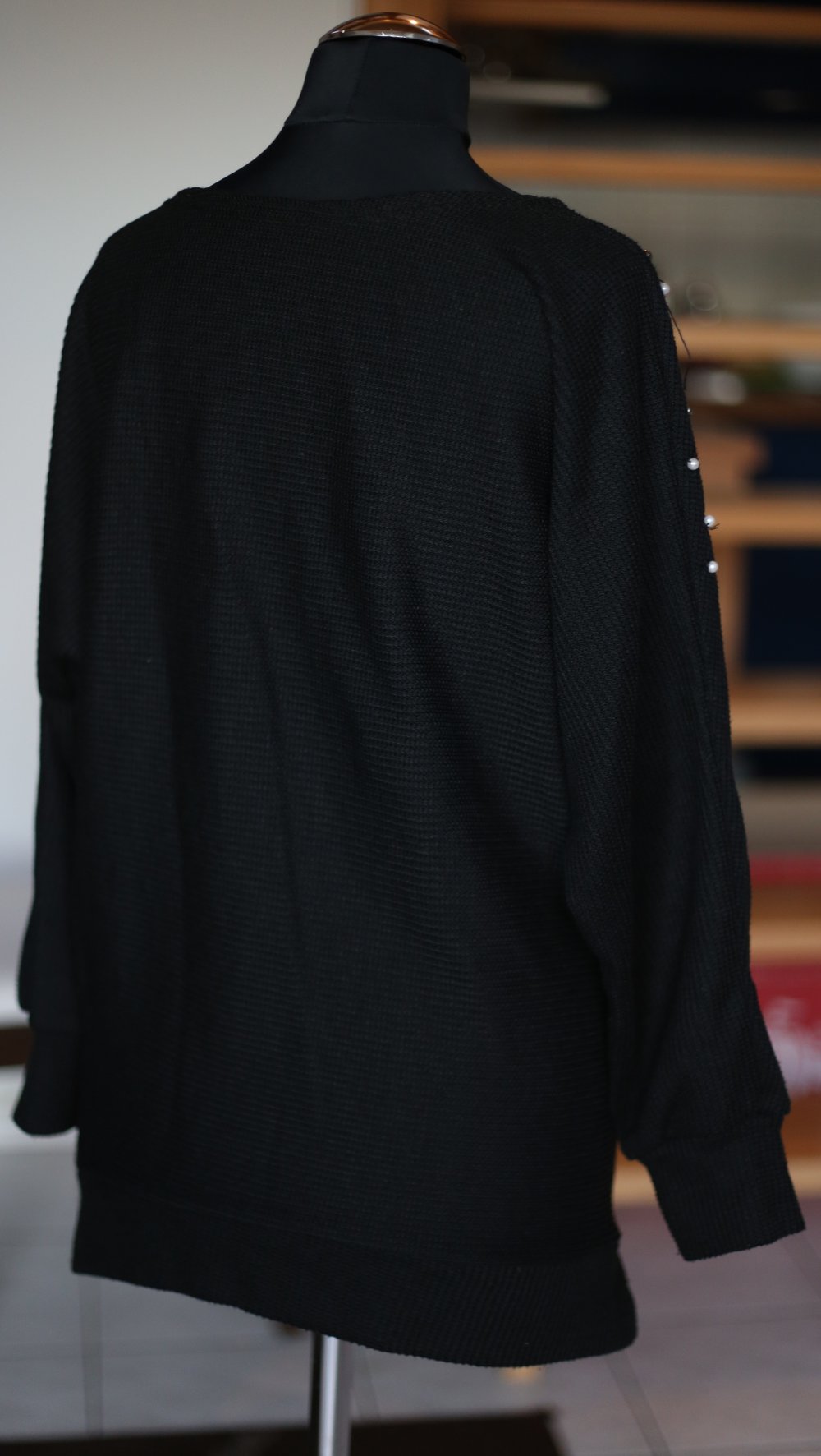 Pulli mit Perlen schwarz 34 36 XS S