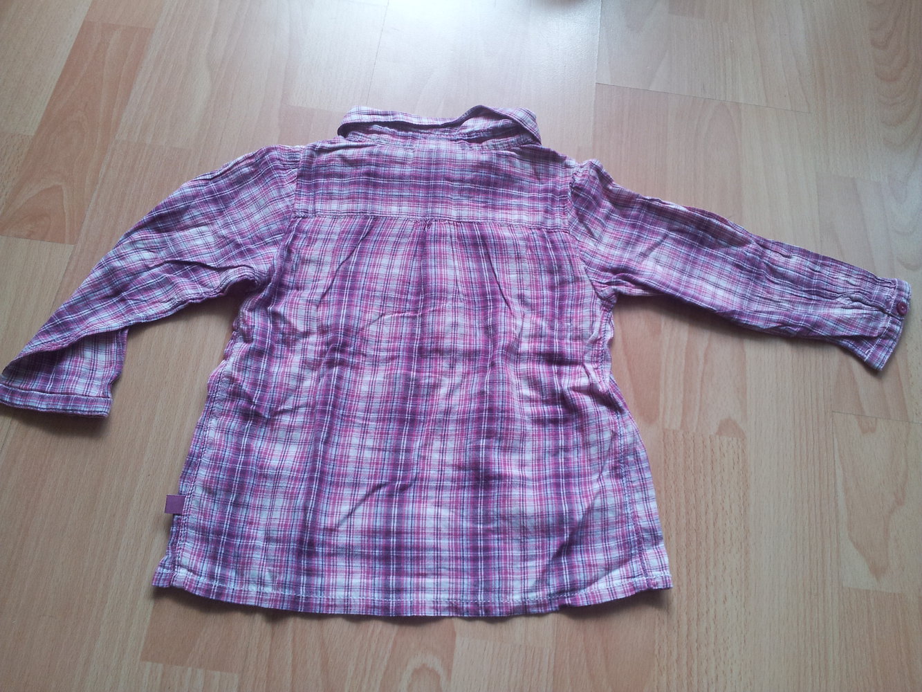 Bluse Hemd lila rosa pink weiß kariert Gr. 86 