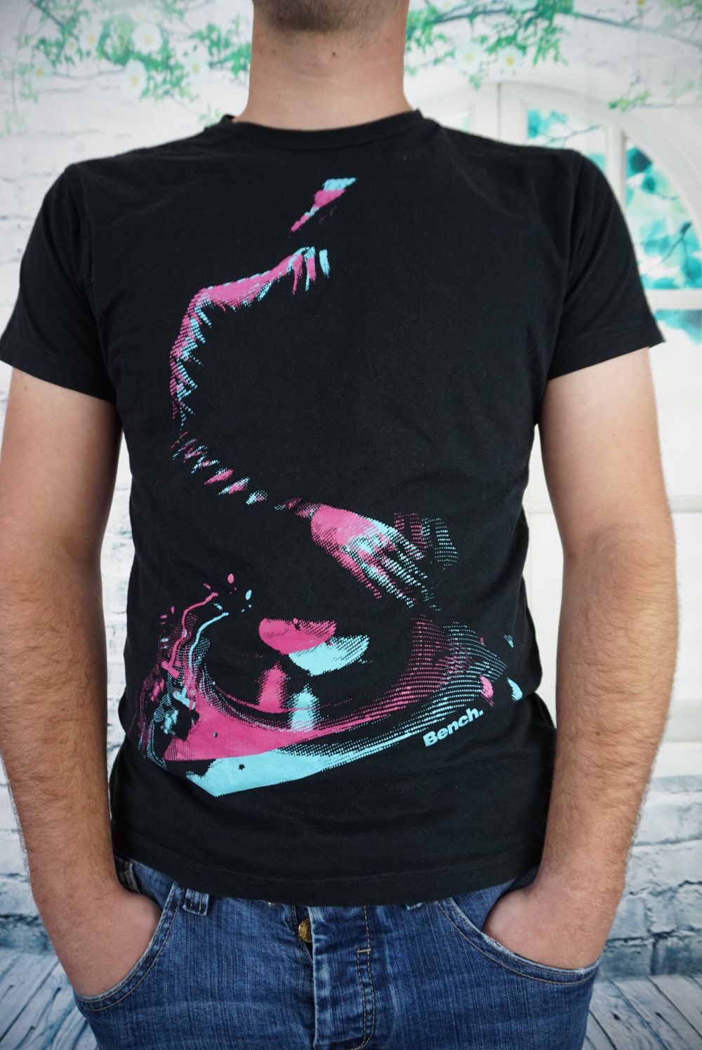 Bench T-shirt  DJ Babyblau Pink  