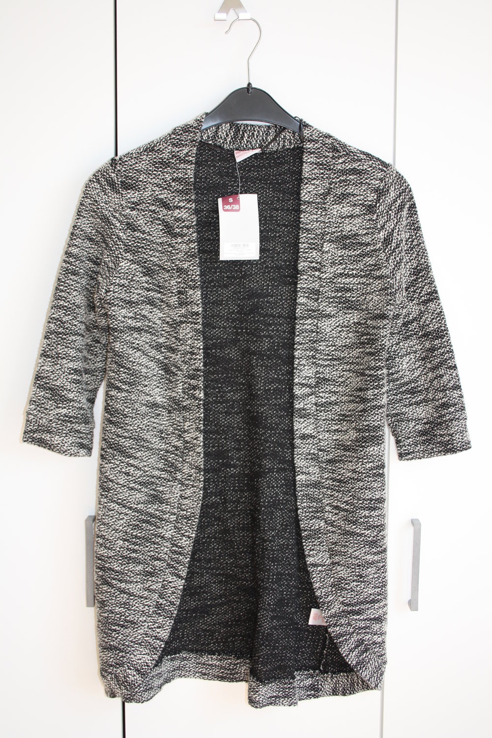 * Cardigan Longcardigan Strick schwarz weiß