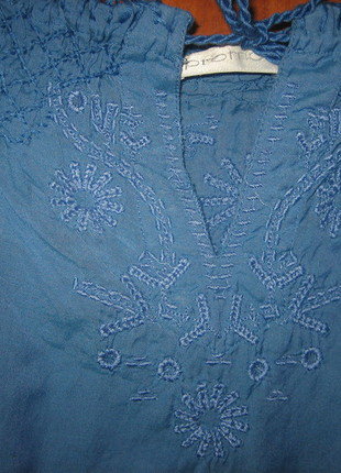 blaue Spitzenbluse von Promod *Mengenrabatt*