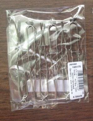 6 Solida Haarnadeln Strass-Stein Silberfarben - NEU - Hochzeit - Brautfrisur - Diamanten-Haarnadeln