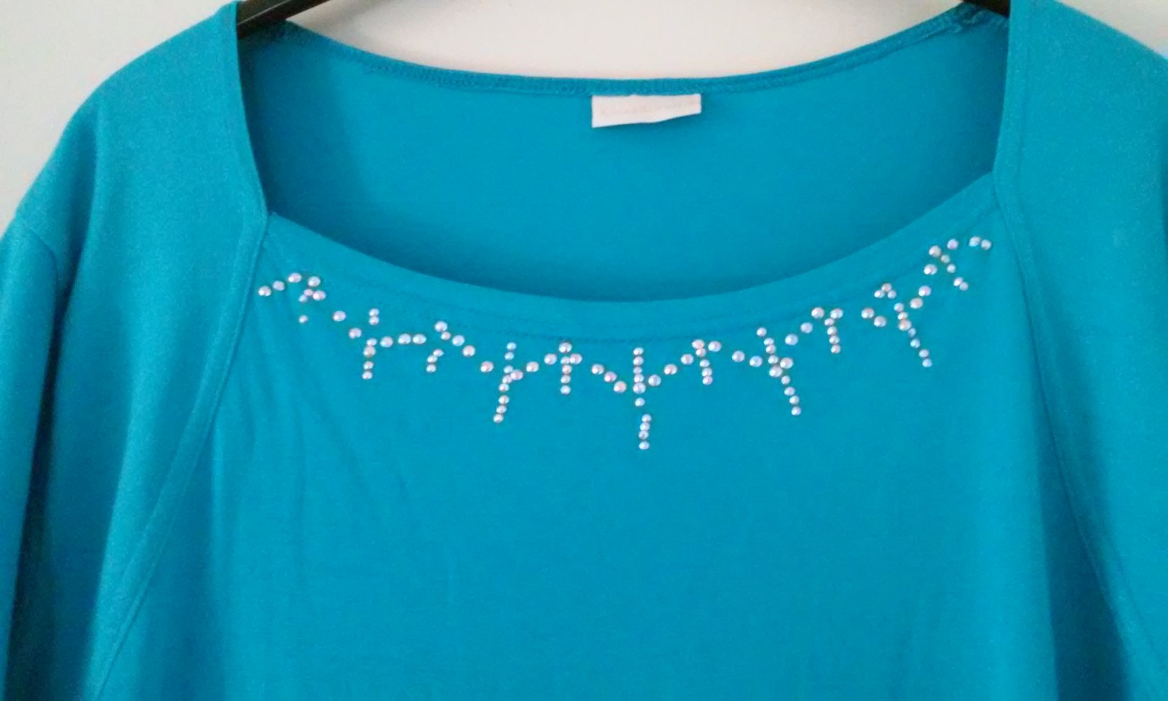 Kleid Longshirt Shirt türkis mit Strass Schopper !!Neu!!
