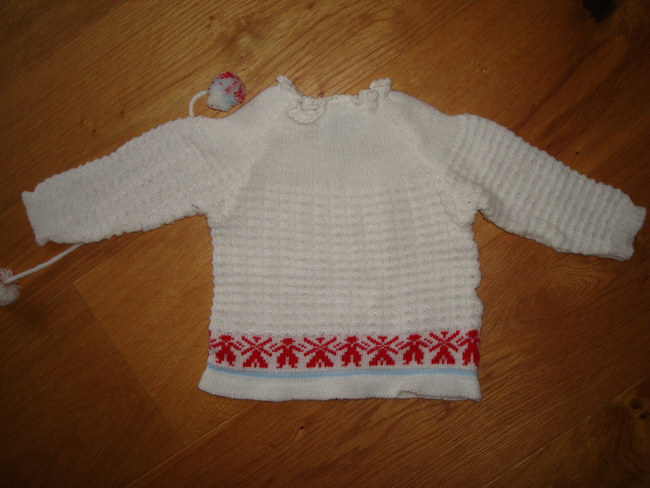 süßes Strampelstrickset, Strampelhose und Pullover, Unisex Gr. 74