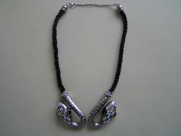 Statement Kette Schlangen Kette Blogger Choker Gothic Silber Neu