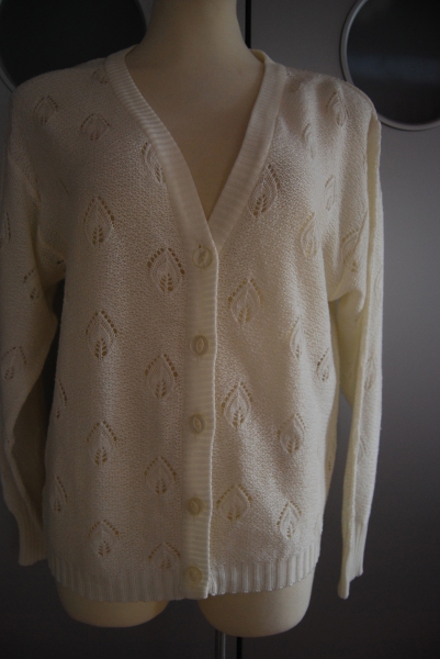 Schicker Pullover Vintage  Weisser Cardigan  Trendi