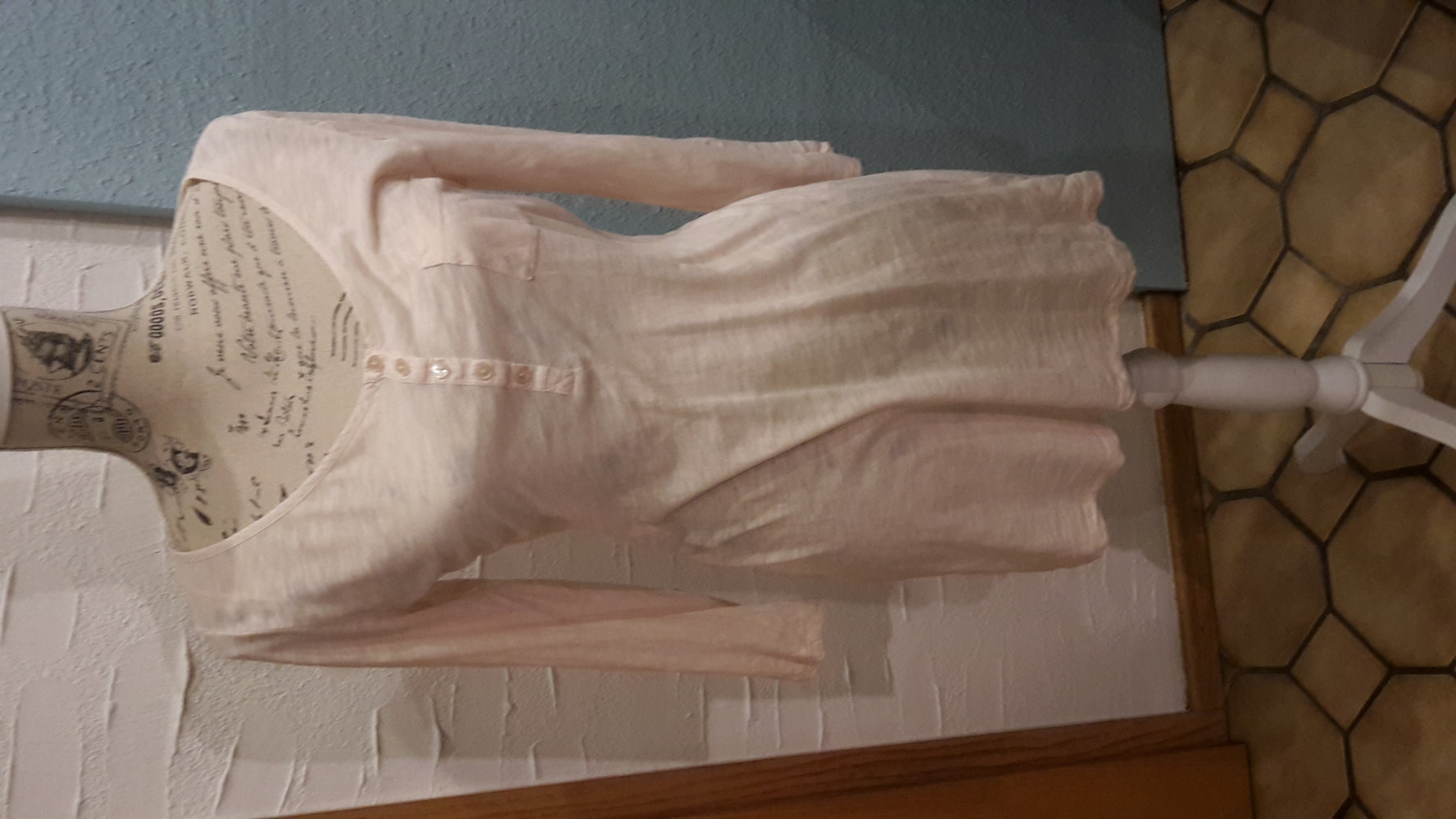 rosa rose lang Shirt longsleeve grM/38 leicht dreiviertelarm chic