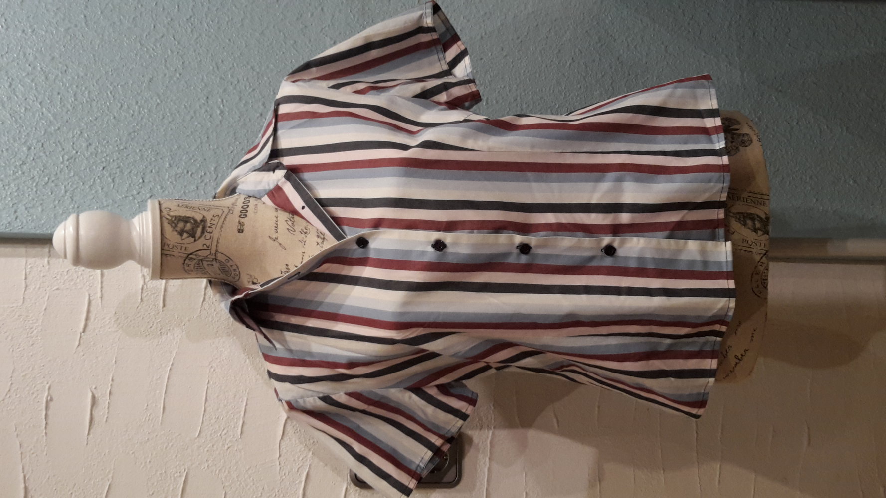 Streifen, gestreift, blau rot kurzärmlig Sommer onetouch Bluse M