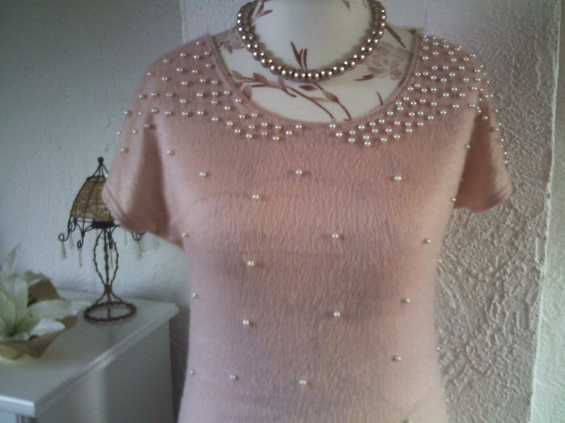 Yumi Kuschel Perlen Spitze Kleid  rose 40 L