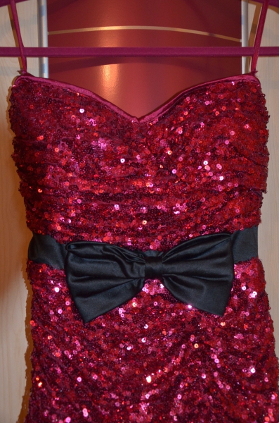 rot/pinkes Paillettenkleid 