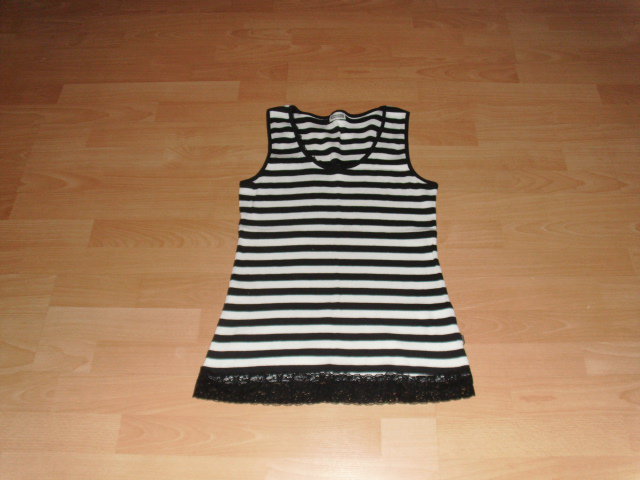 Top von Street One, schwarz-weiß geringelt, Gr. 40/42