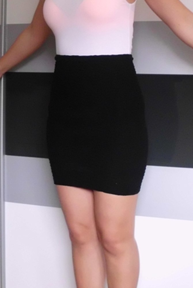 Schwarzer High Waist Bleistiftrock