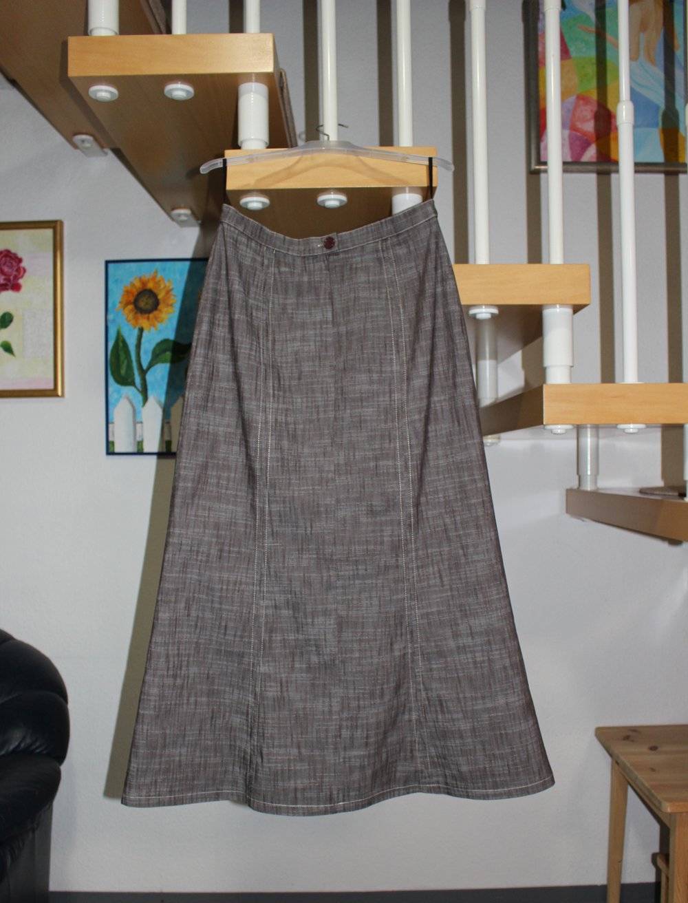 332. Brauner langer Rock von Heine, Gr. 38