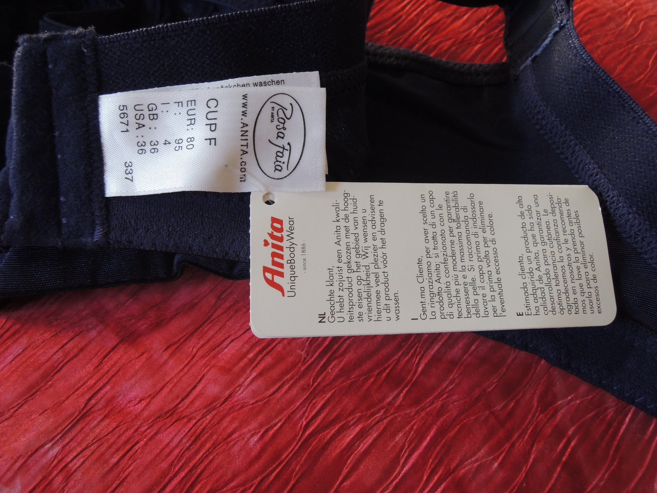 Rosa Faia, blaue Spitze, neu, 80 F