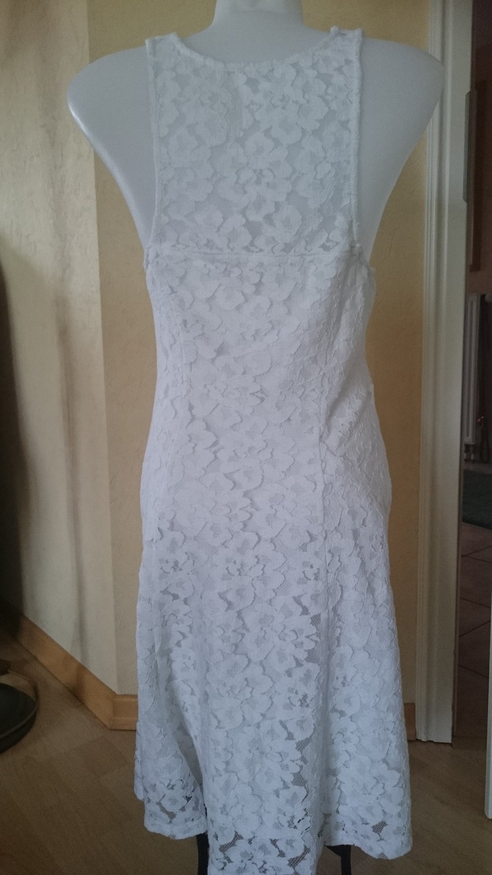 Hollister Kleid Gr L weiß Spitze