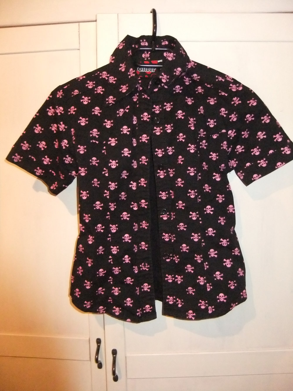 Süße Bluse Gr. S pink schwarz Gothic Punk