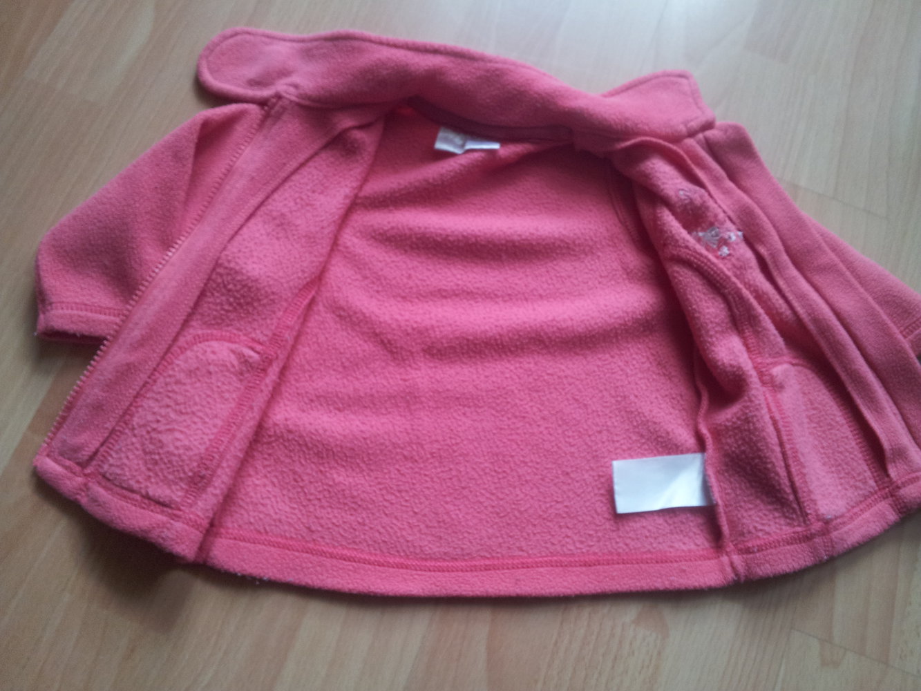 Fleece Jacke koralle Gr. 74 Pferd Stickerei 