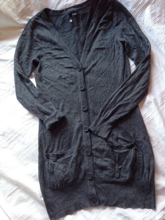 Longcardigan in grau