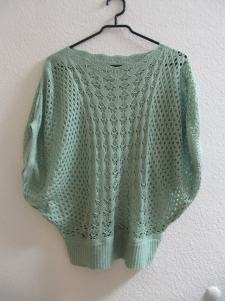 Top Pullover Batwing Blogger Vintage Strick mint S M