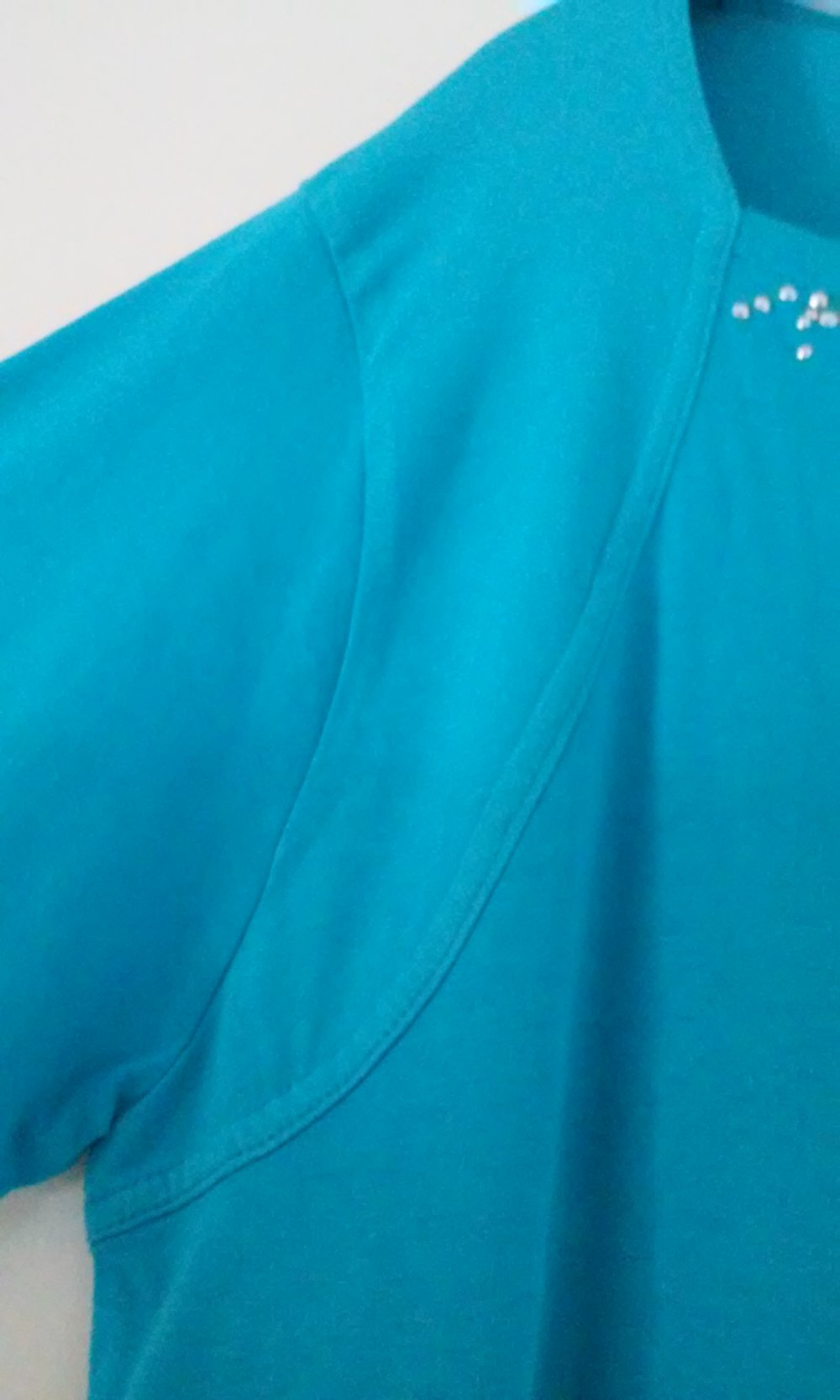 Kleid Longshirt Shirt türkis mit Strass Schopper !!Neu!!